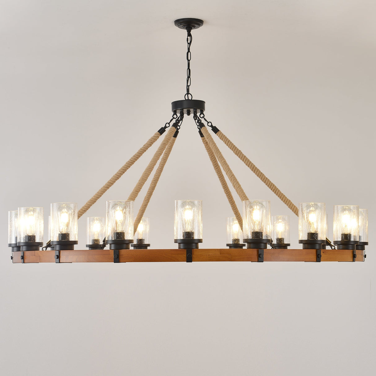 18-Light Rustic Wagon Wheel Chandelier