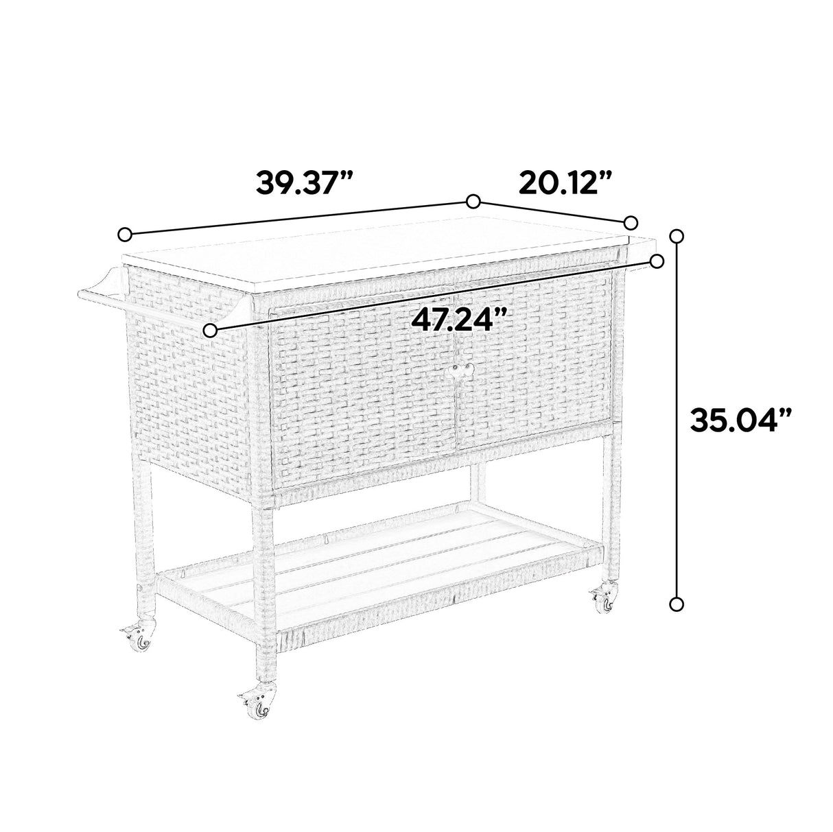 Outdoor Wicker Bar Cart