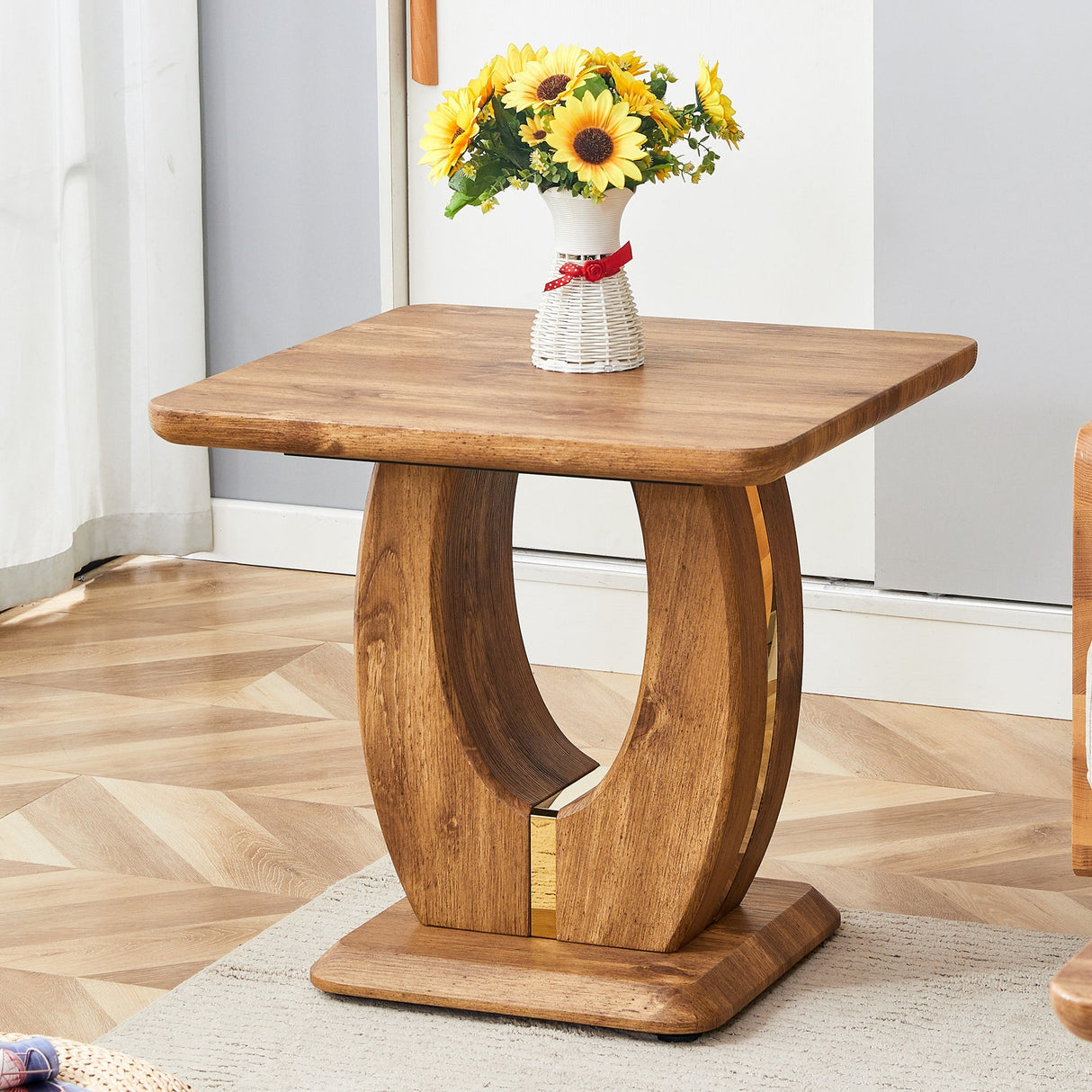 Elegant Wood-Grain Coffee Table
