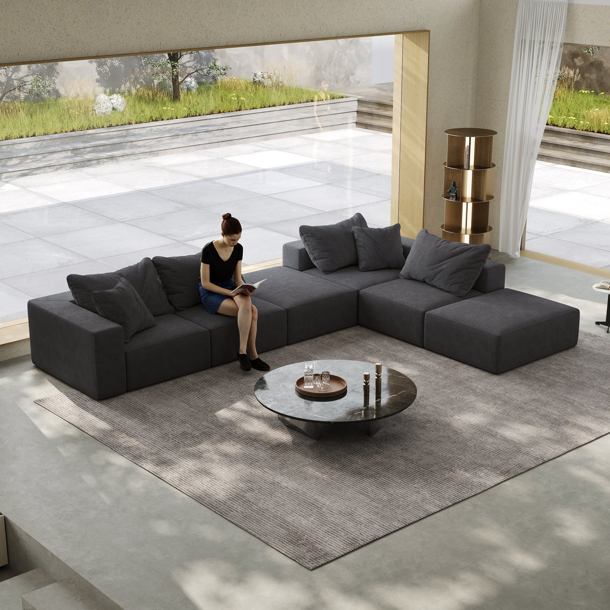 Oversized Sponge Cloud Sofa - Modern Sectional Couch Set