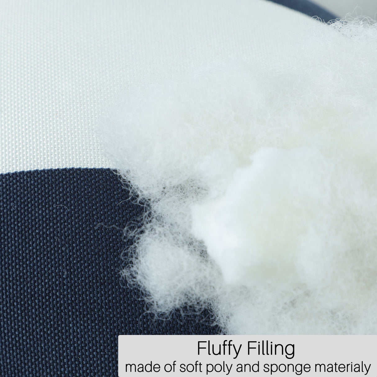 2-Piece High Back Chair Cushion Set, Navy Blue/White