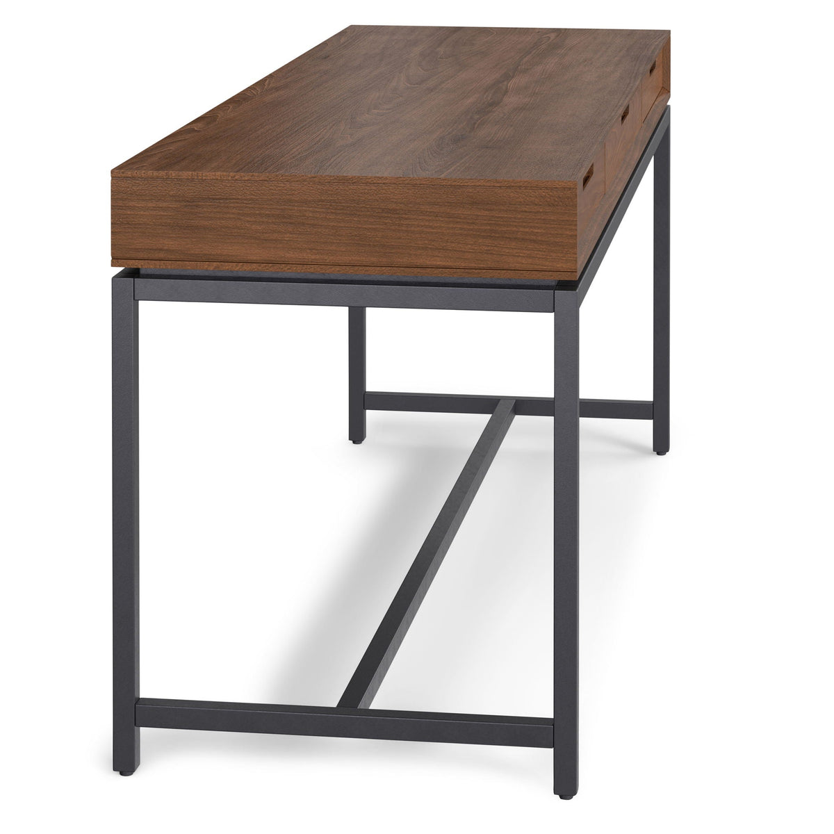 Mid Century Handcrafted Wide Writing Desk with Storage Drawers - Light Brown or Dark Brown