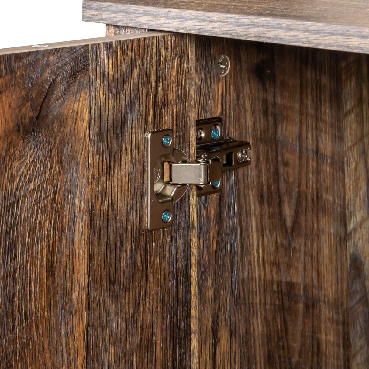 Cabinet with 4 Doors and 4 Open Shelves Freestanding Sideboard