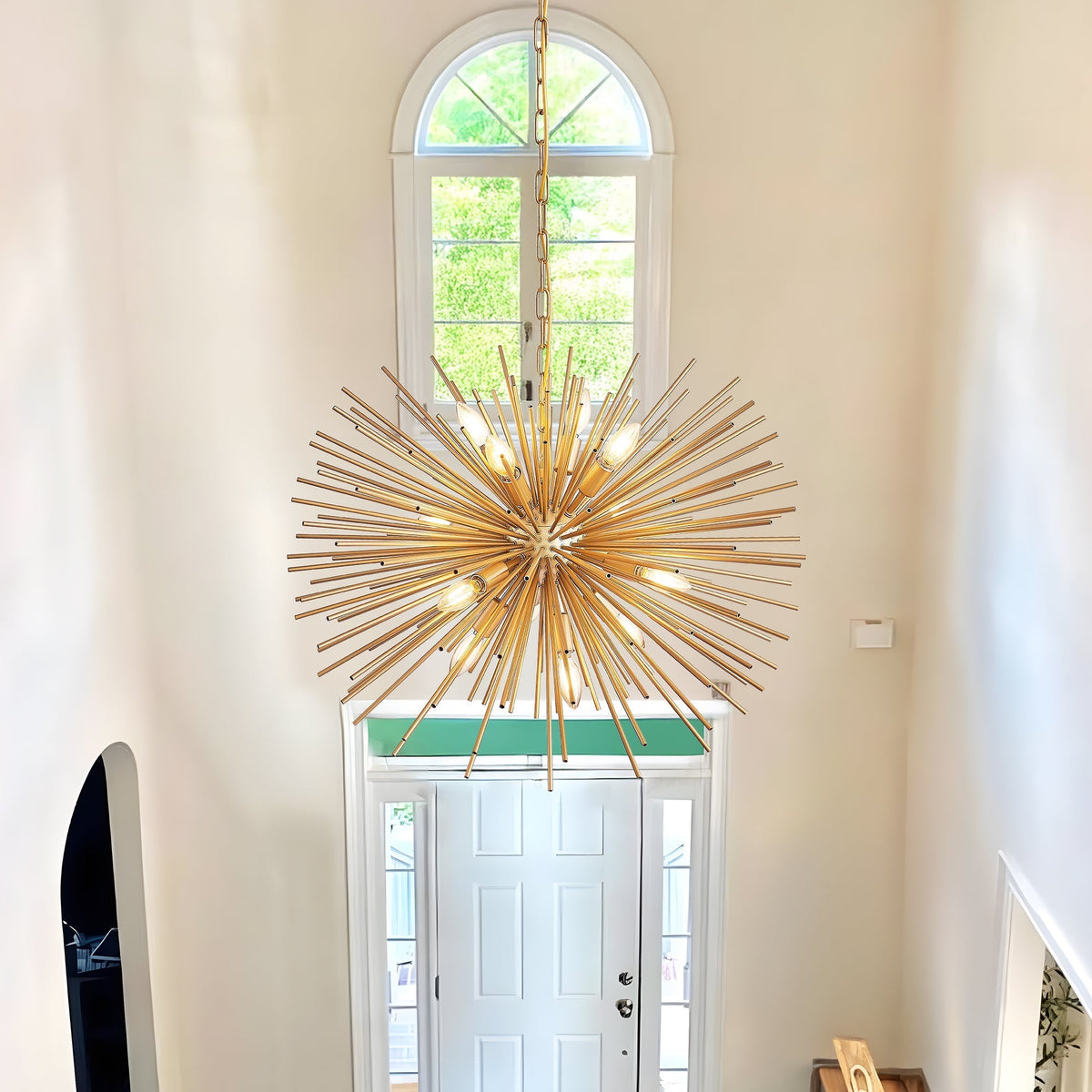 29" Mid-Century Modern 12-Light Starburst Chandelier