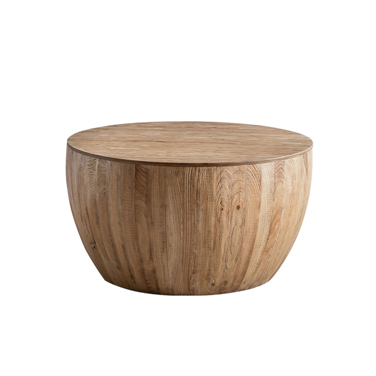 Vintage Style Barrel Coffee Table With Storage