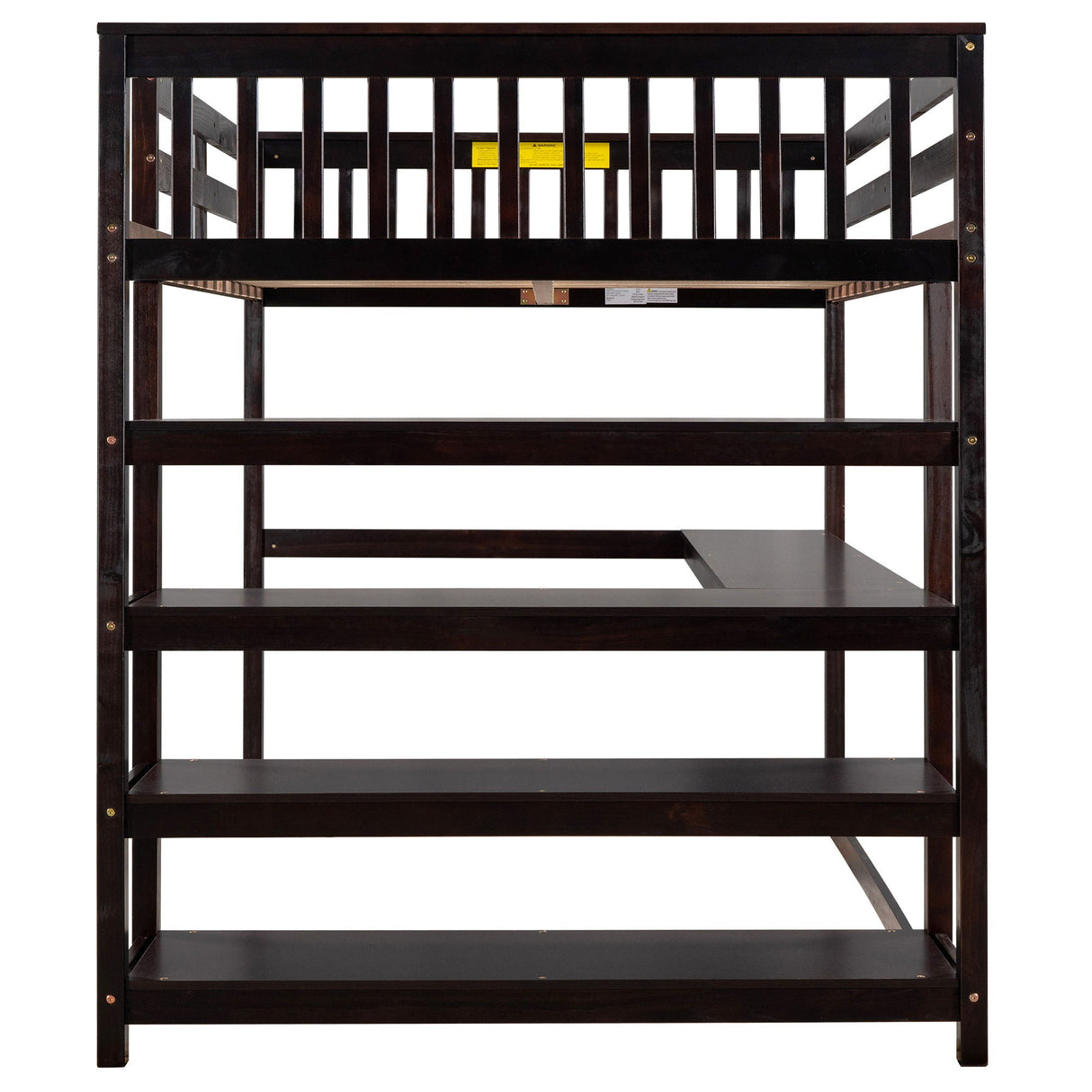 Loft Bed With Storage Shelves And Under Bed Desk