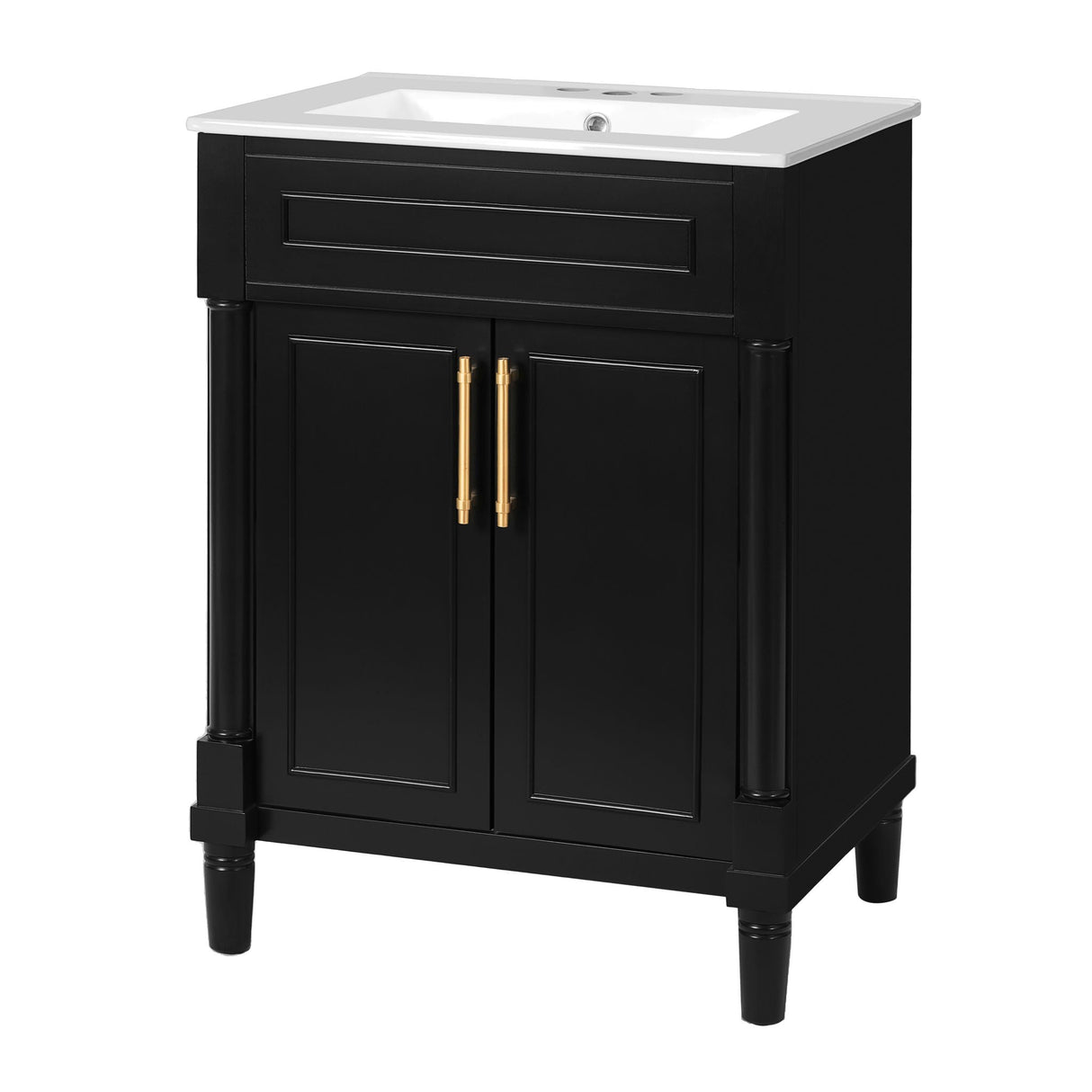 Bathroom Vanity with Integrated Sink and 2-Door Cabinet