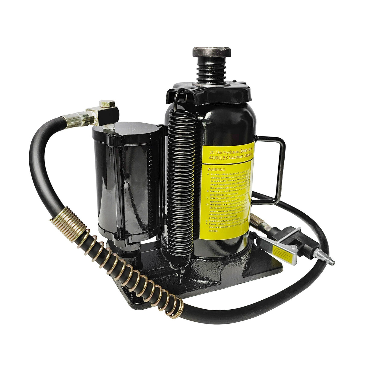 Air Hydraulic Bottle Jack, 20 Ton / 40000 Lbs, 10.23-20.07-Inch Lifting Range
