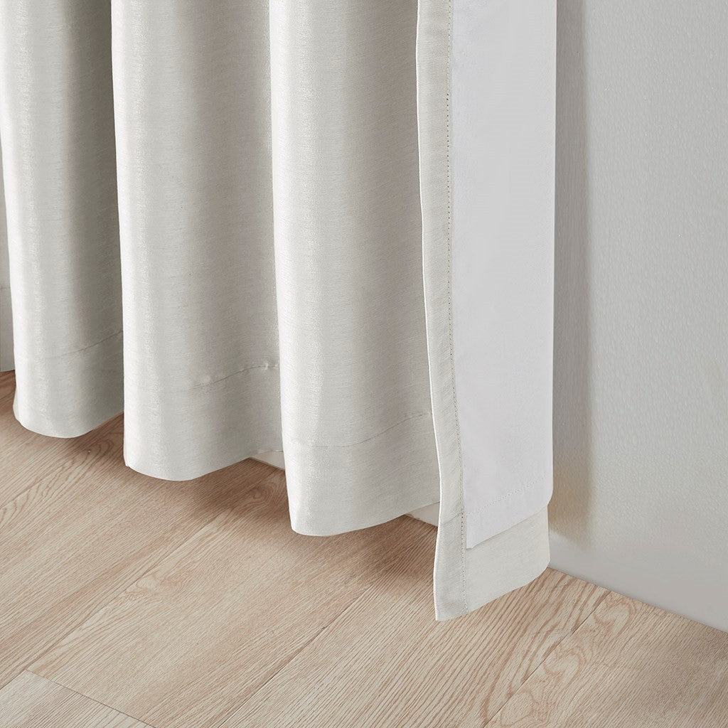 Twist tab total blackout window curtain panel white 50x95" blackout