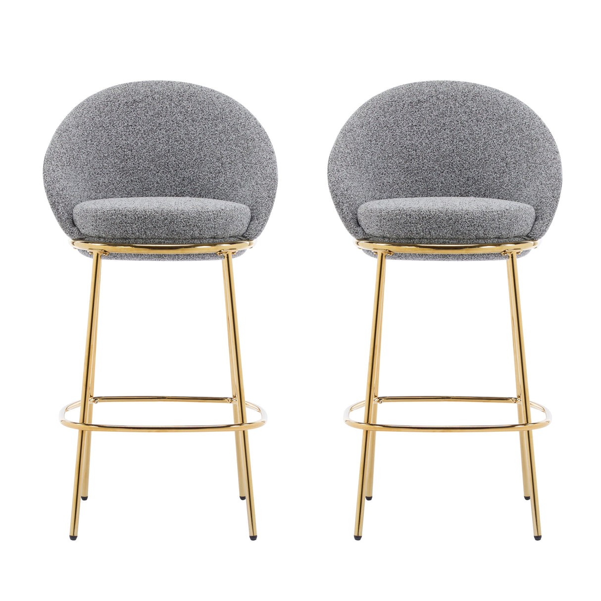 Celano Indoor Metal Upholstered Barstool Set of 2
