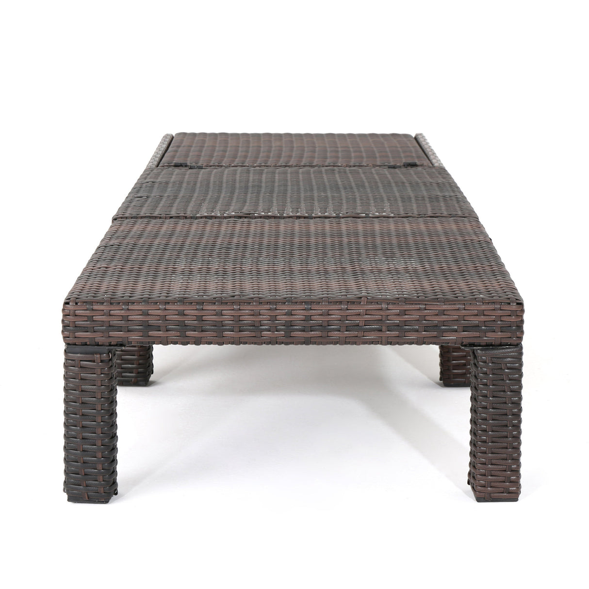 Outdoor Chaise Lounge with Wicker Design and Adjustable Backrest