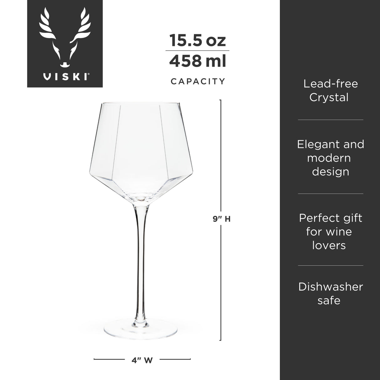 Seneca crystal wine glasses viski®
