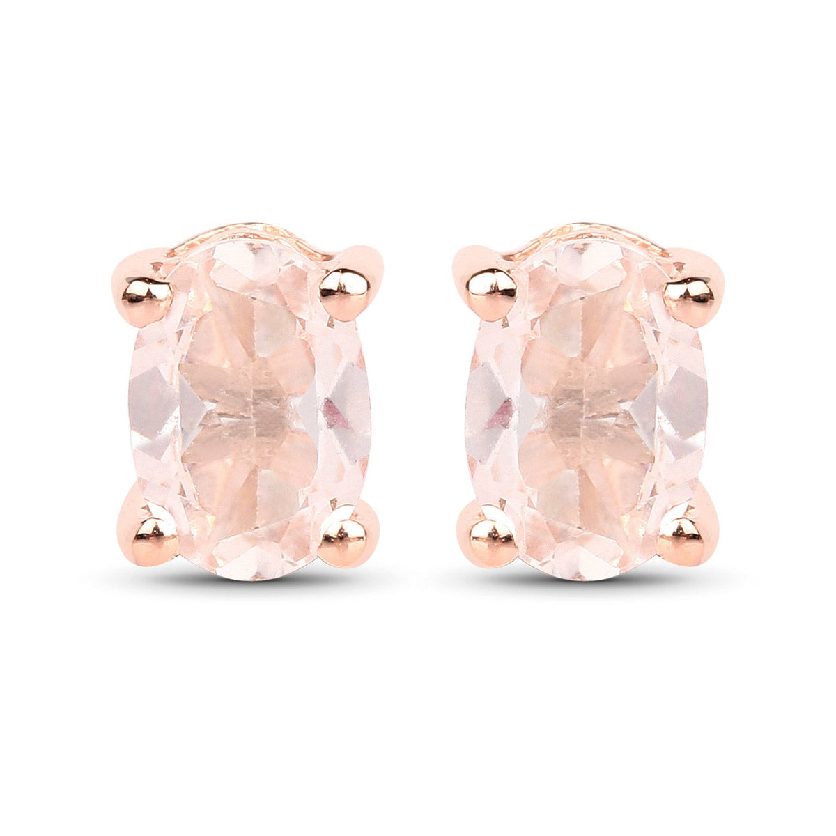 0.72 Carat Genuine Morganite .925 Sterling Silver Earrings