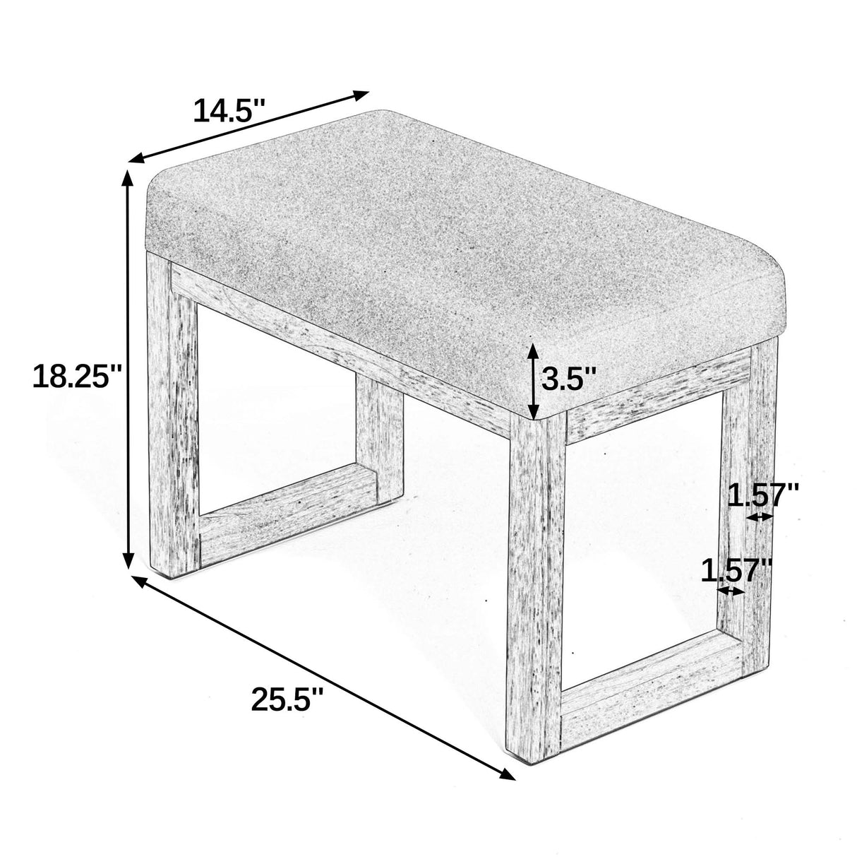 Shoe-Changing Bench with Cushioned Seat