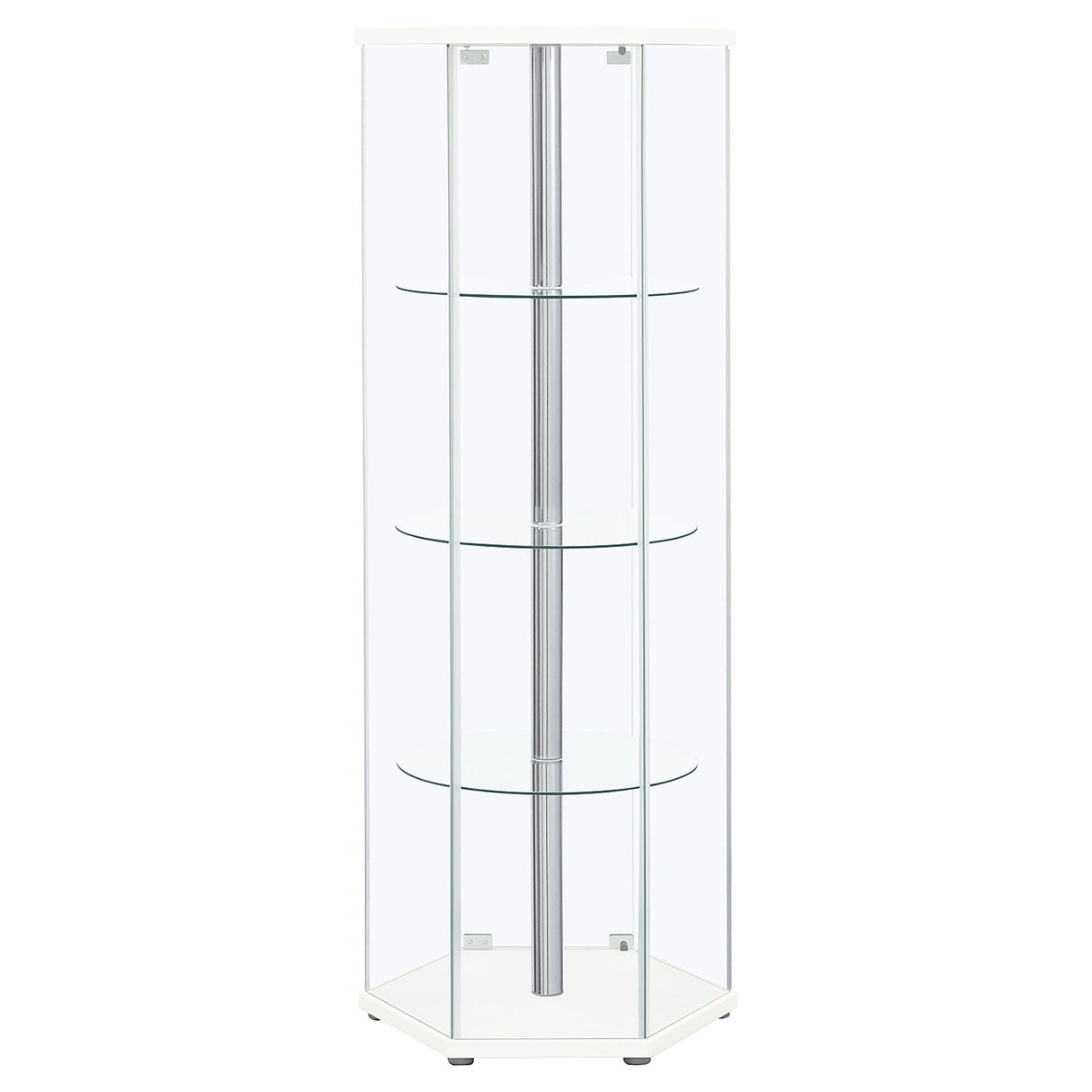 Tenley - 4 Shelf Curio Cabinet With Hexagonal Design