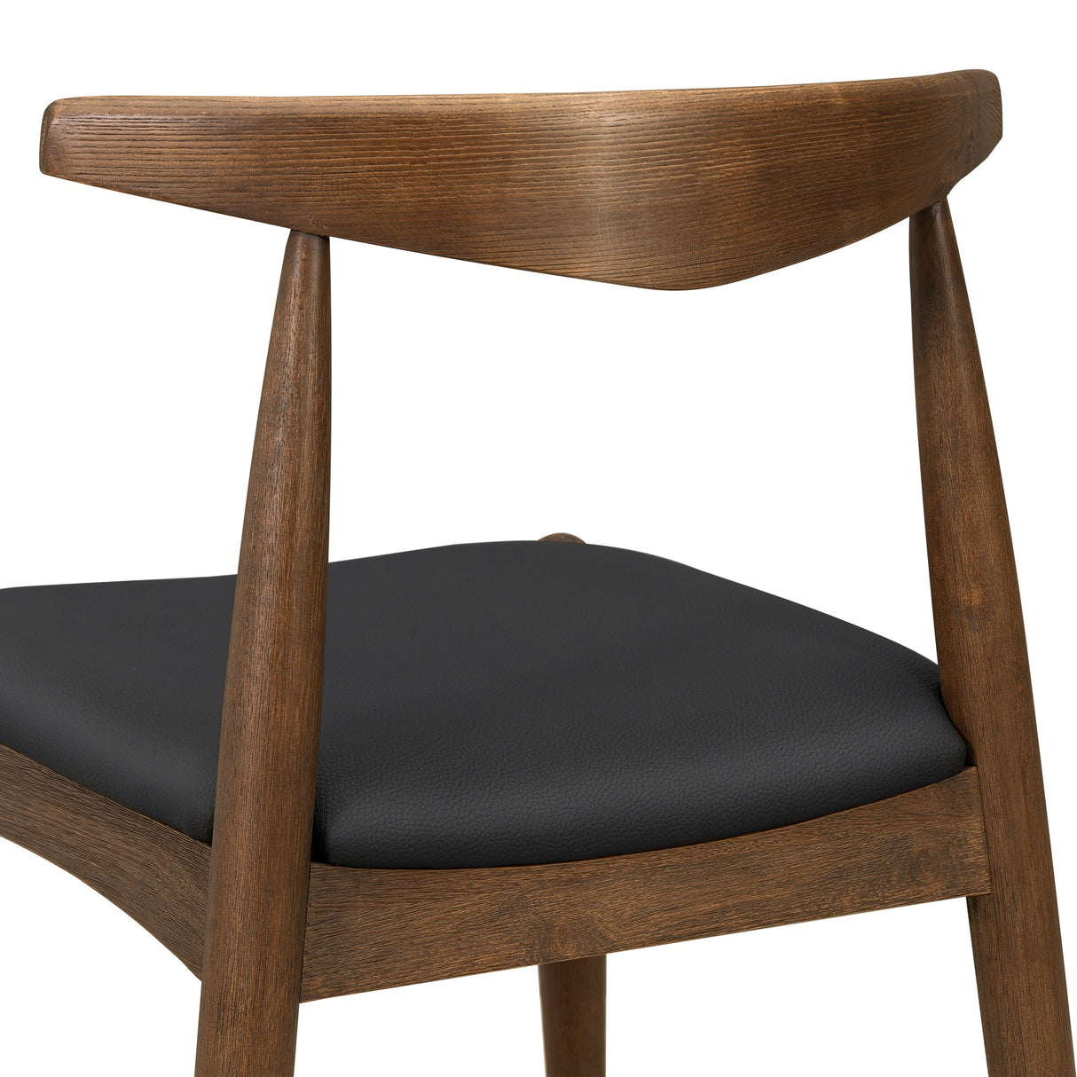 5-Piece Dining Set with Rubberwood Frame and Faux Leather Chairs