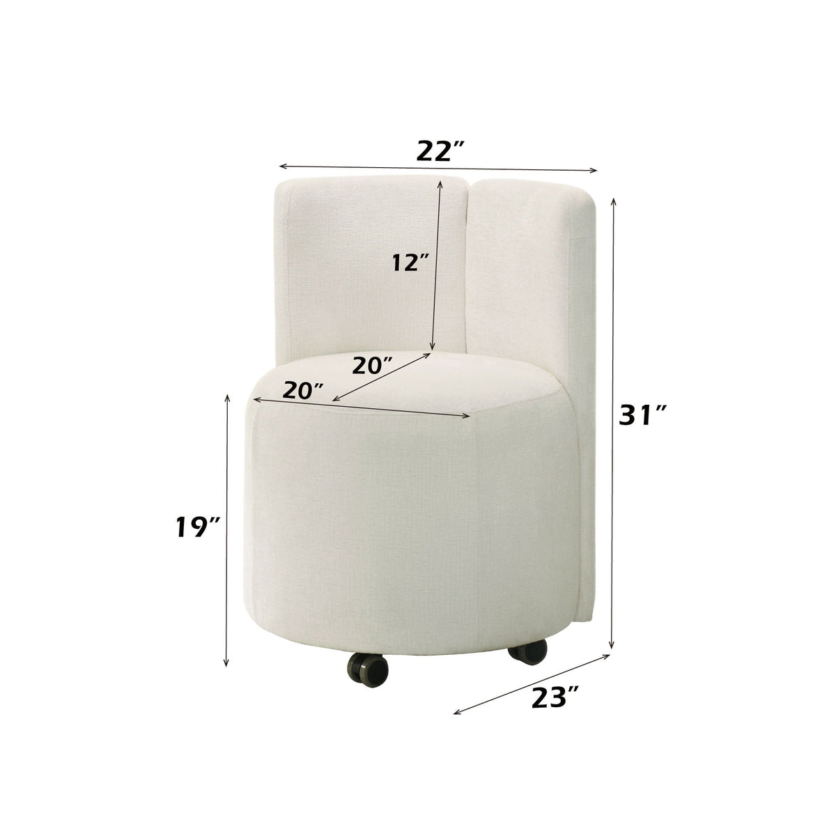 Side Chair With Swivel (Set of 2) - White