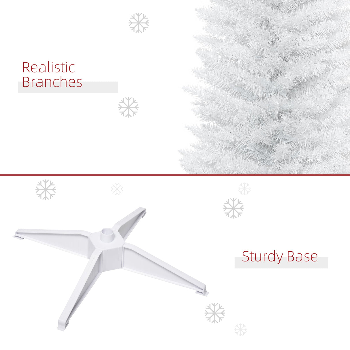 HOMCOM 7' Artificial Pencil Christmas Tree
