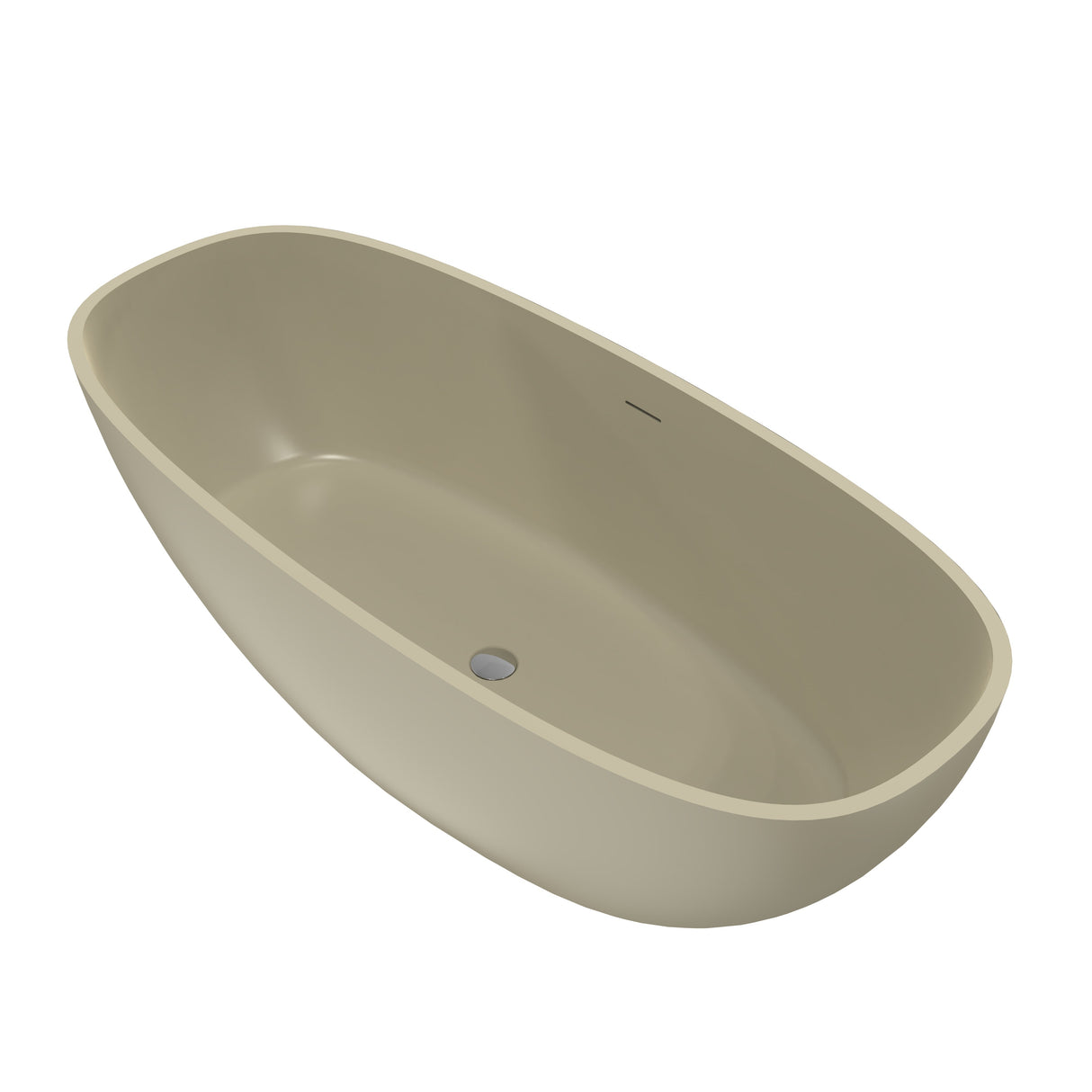 66.9 Inch Freestanding Solid Surface Soaking Bathtub