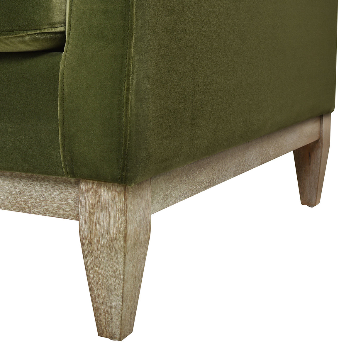 Brooding Upholstered Accent Chair with Arm Cushions and Wood Legs