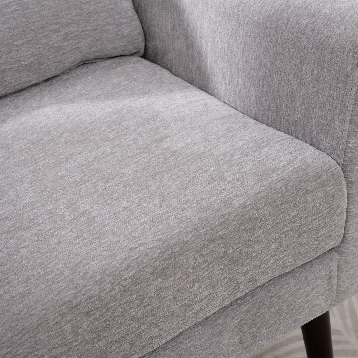 Modern Accent Chair, Arm Chairs For Living Room, Upholstered Mordern Armchair, Comfy Soft Padded Lounge Chair In Small Space, Bedroom, With Pillow, Solid Wood Leg