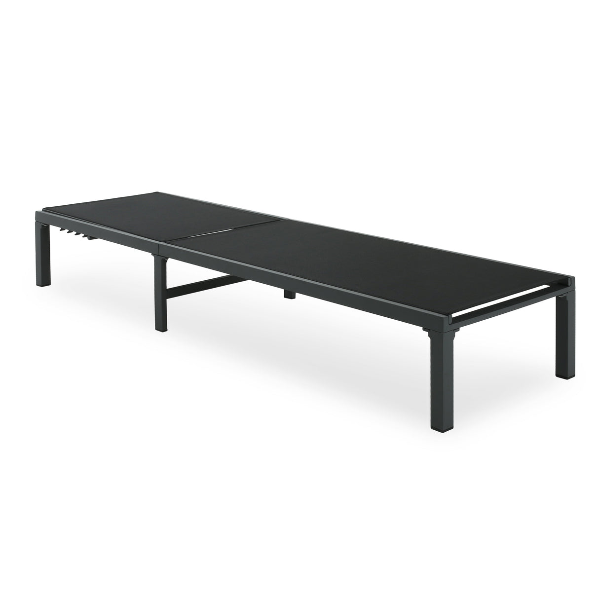 Westport Adjustable Outdoor Chaise Lounge Set of 2 Black Aluminum Frame