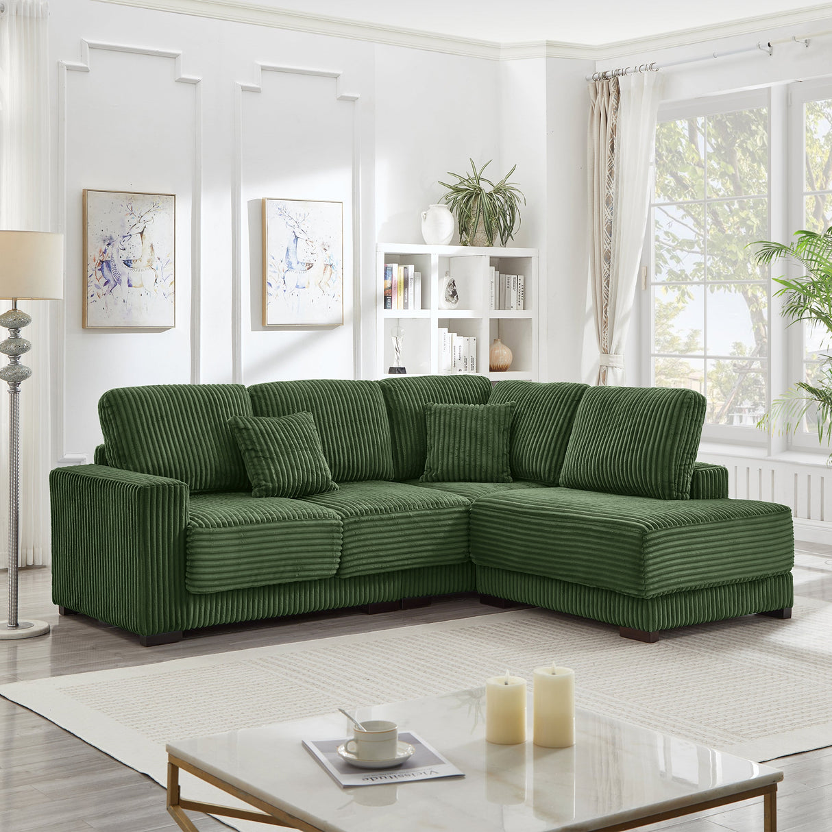 93" Sectional Sofa, L Shaped Sofa Couch