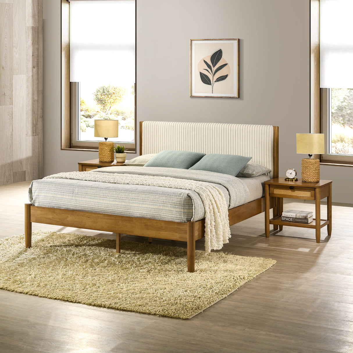 Vichy 3-Piece Rubberwood Queen Bedroom Set