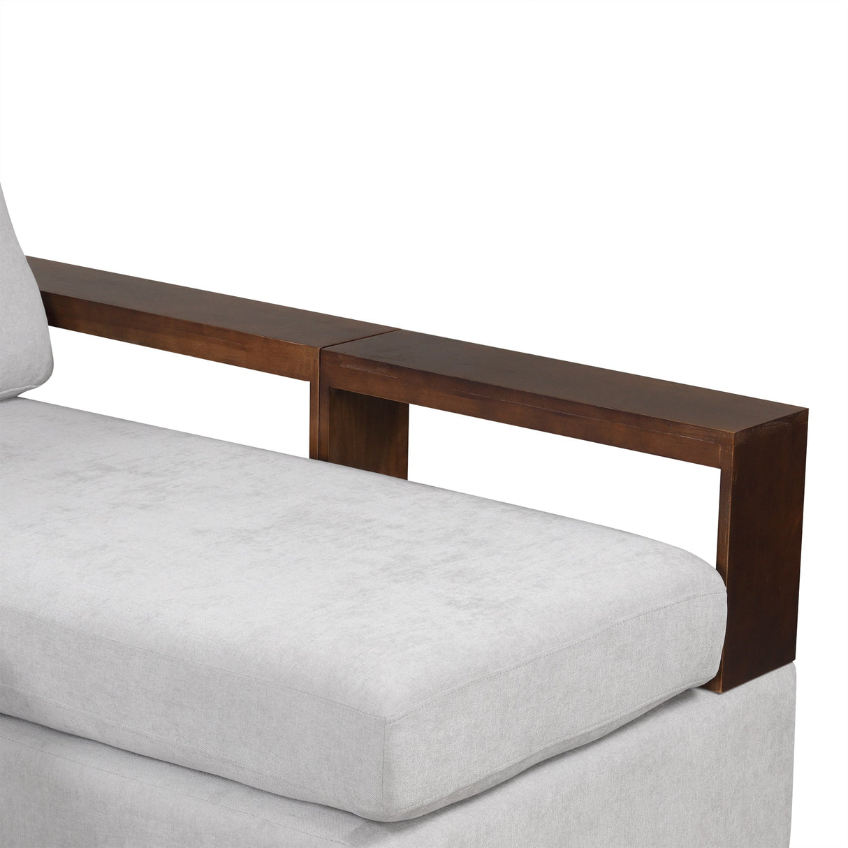 87.4' Sectional Sofa with Reversible Armrests Gray Chenille Upholstery