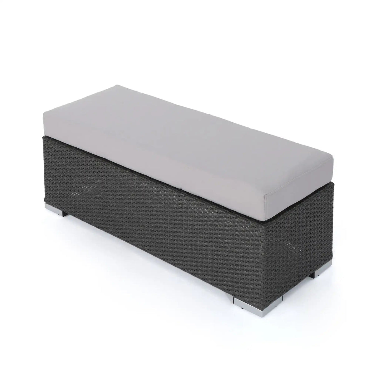 Enthrallia - Outdoor Wicker Bench With Foam Filled Cushion