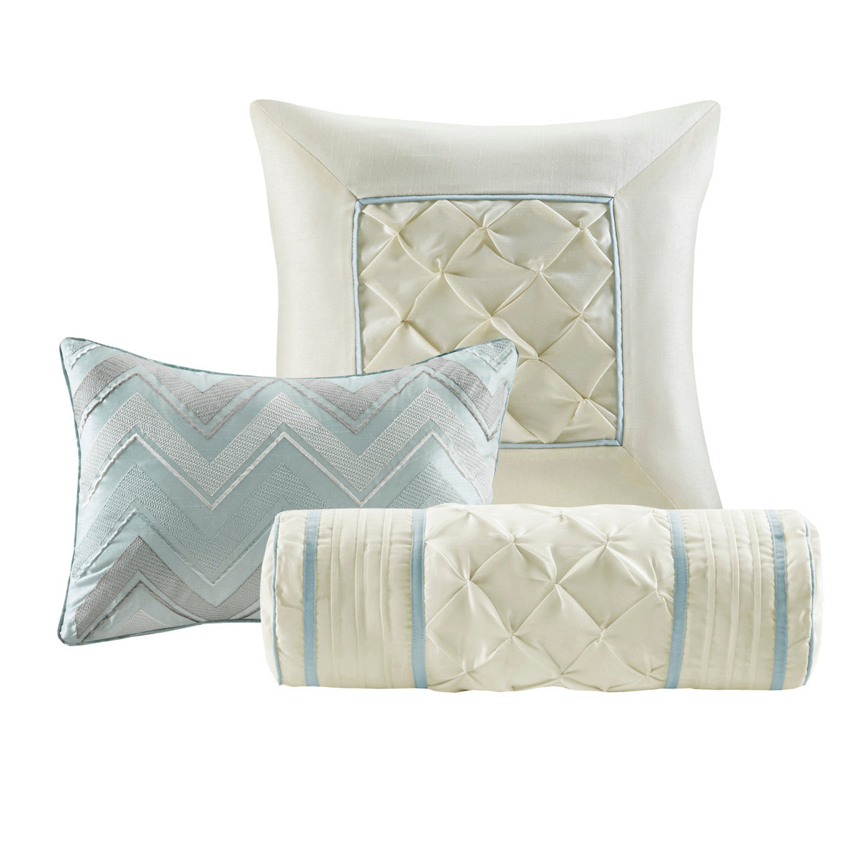 7 Piece Tufted Comforter Set Seafoam California King