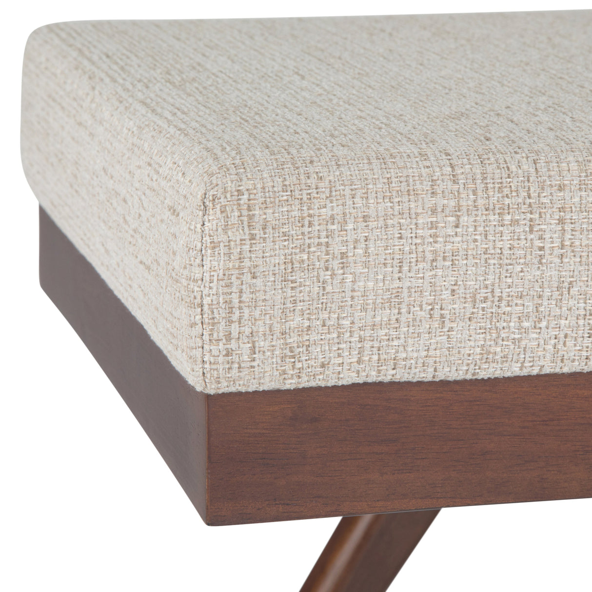 Chanelle - Mid Century Ottoman Bench - Platinum