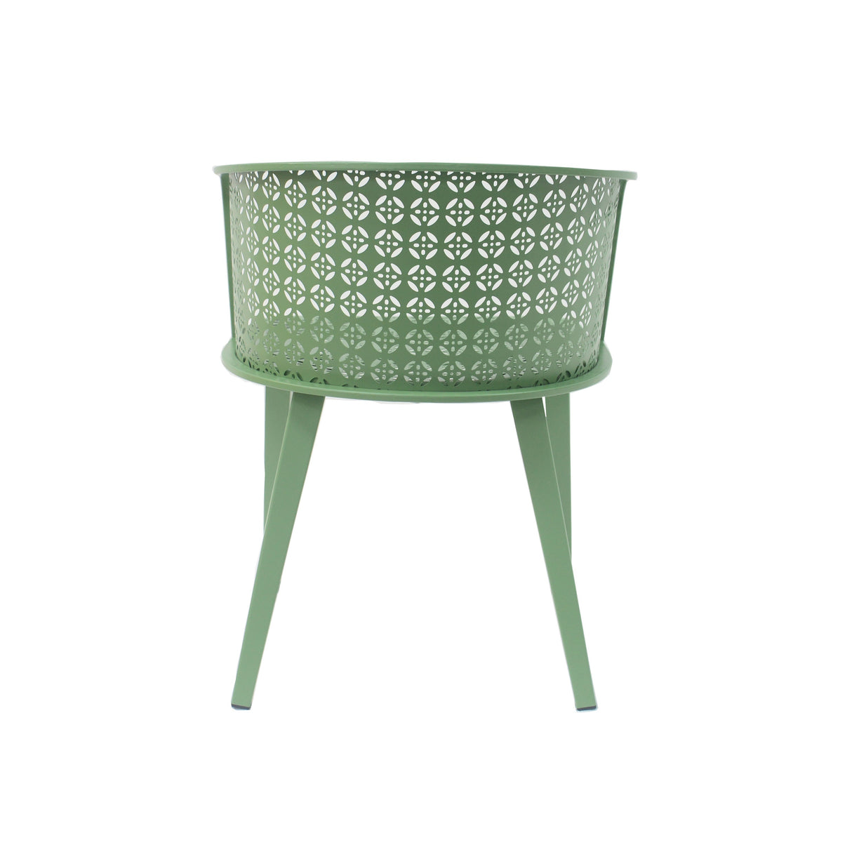 Milan Outdoor Dining Chair Set of 2 in Green Iron with Modern Design