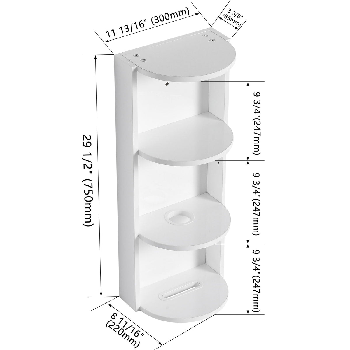 Bathroom Wall Mounted Storage Rack With Floating Design
