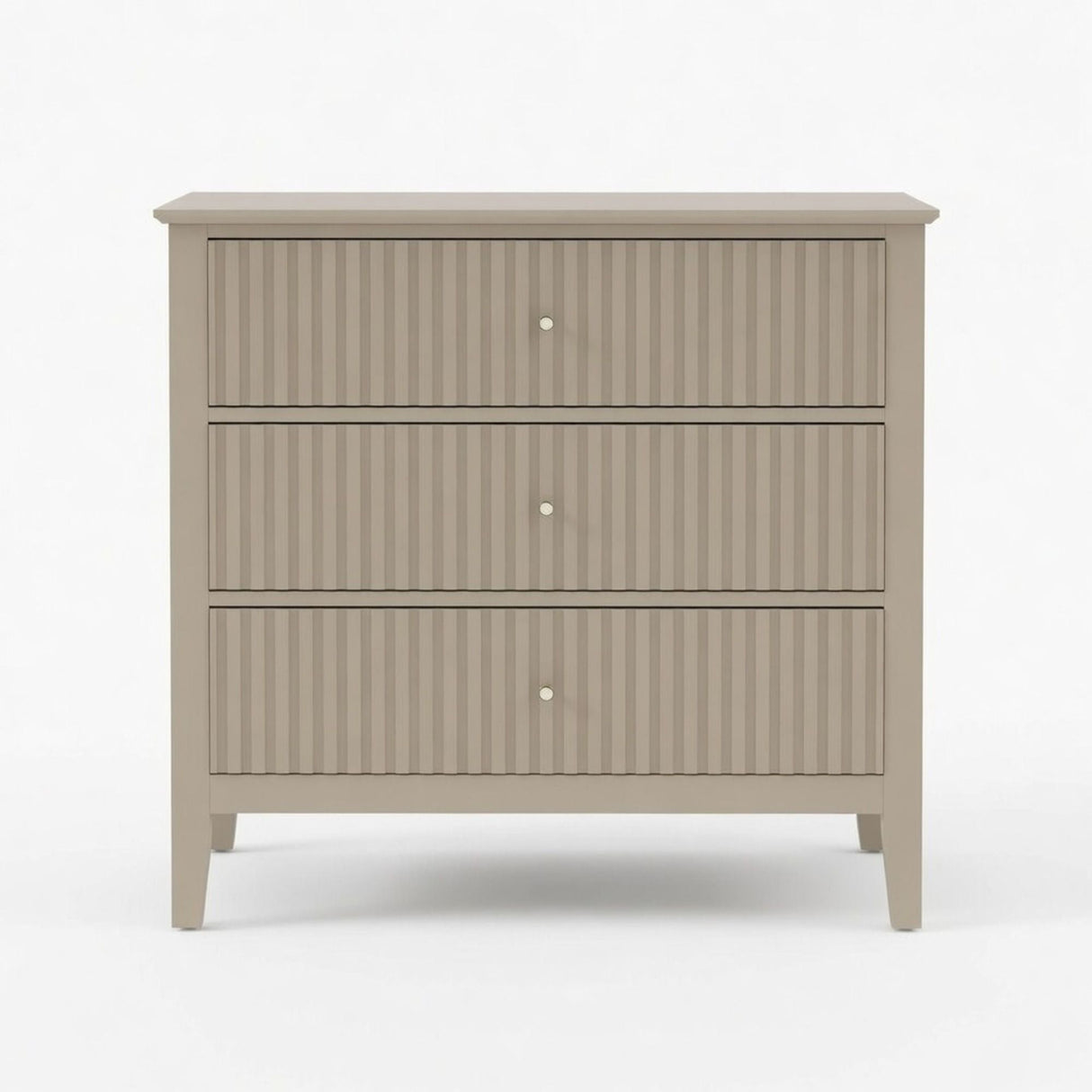 Fluted 3 Drawer Nightstand With Soft Close Slides