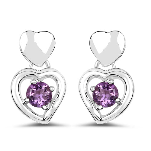 1.46 Carat Genuine Amethyst .925 Sterling Silver Earrings