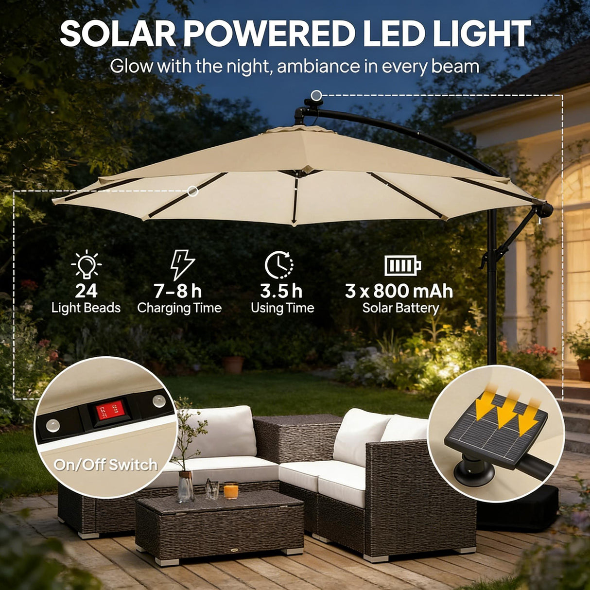 Garden Cantilever Patio Umbrella