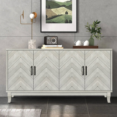 Chevron 4-Door Sideboard Cabinet