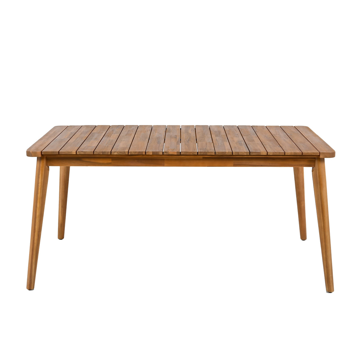 Outdoor Dining Set with Acacia Wood Table and 4 Chairs - Beige