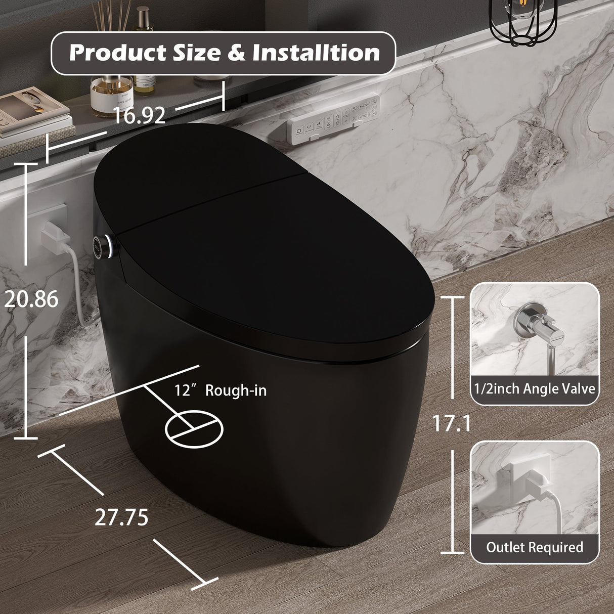 Smart Toilet with Bidet Built-In - ADA One-Piece Toilet