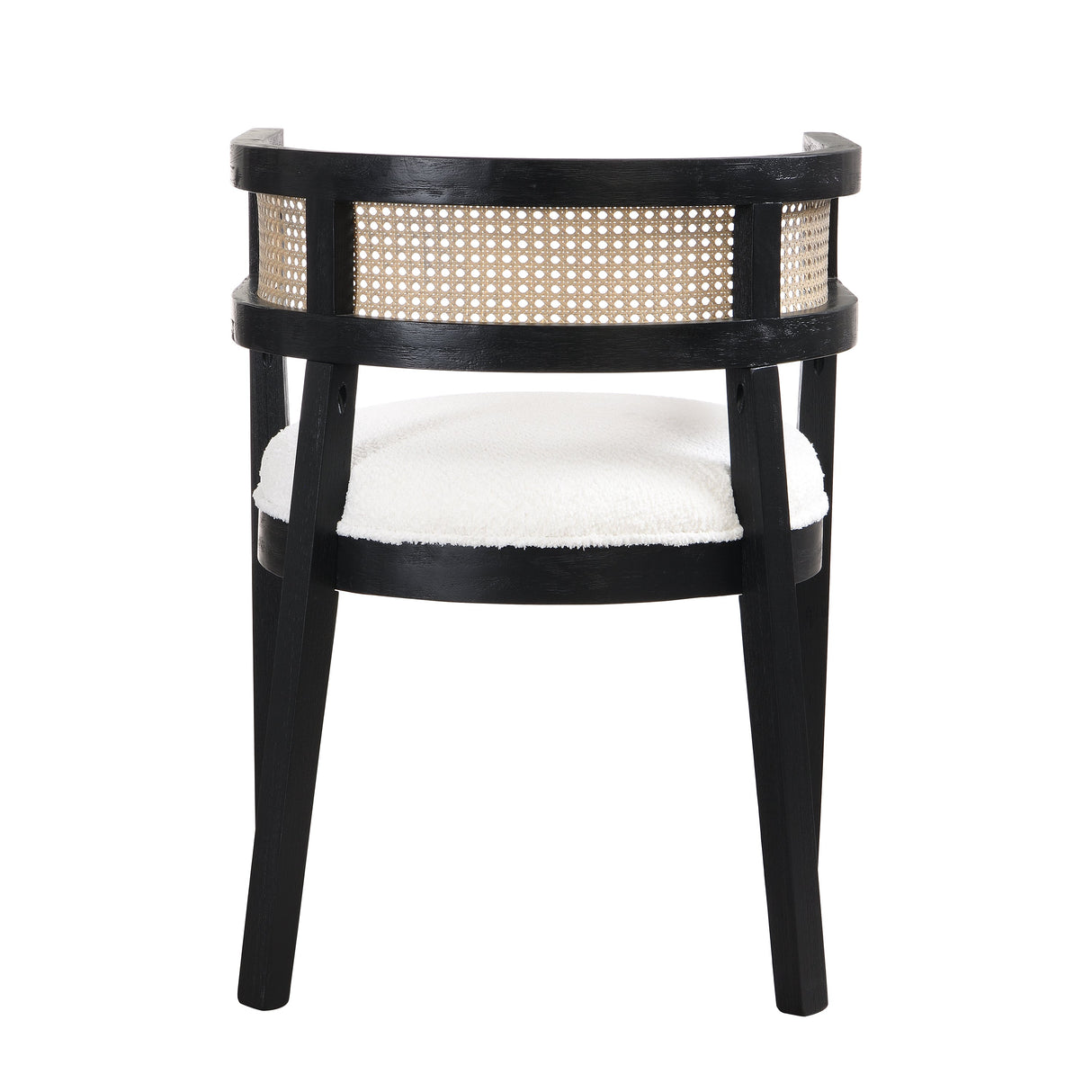 Barrel Dining Chair with Rattan Back, Set of 2
