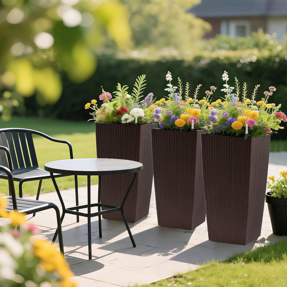 30 in Tall Large Flower Pot Planter with Self-Watering Drainage Holes