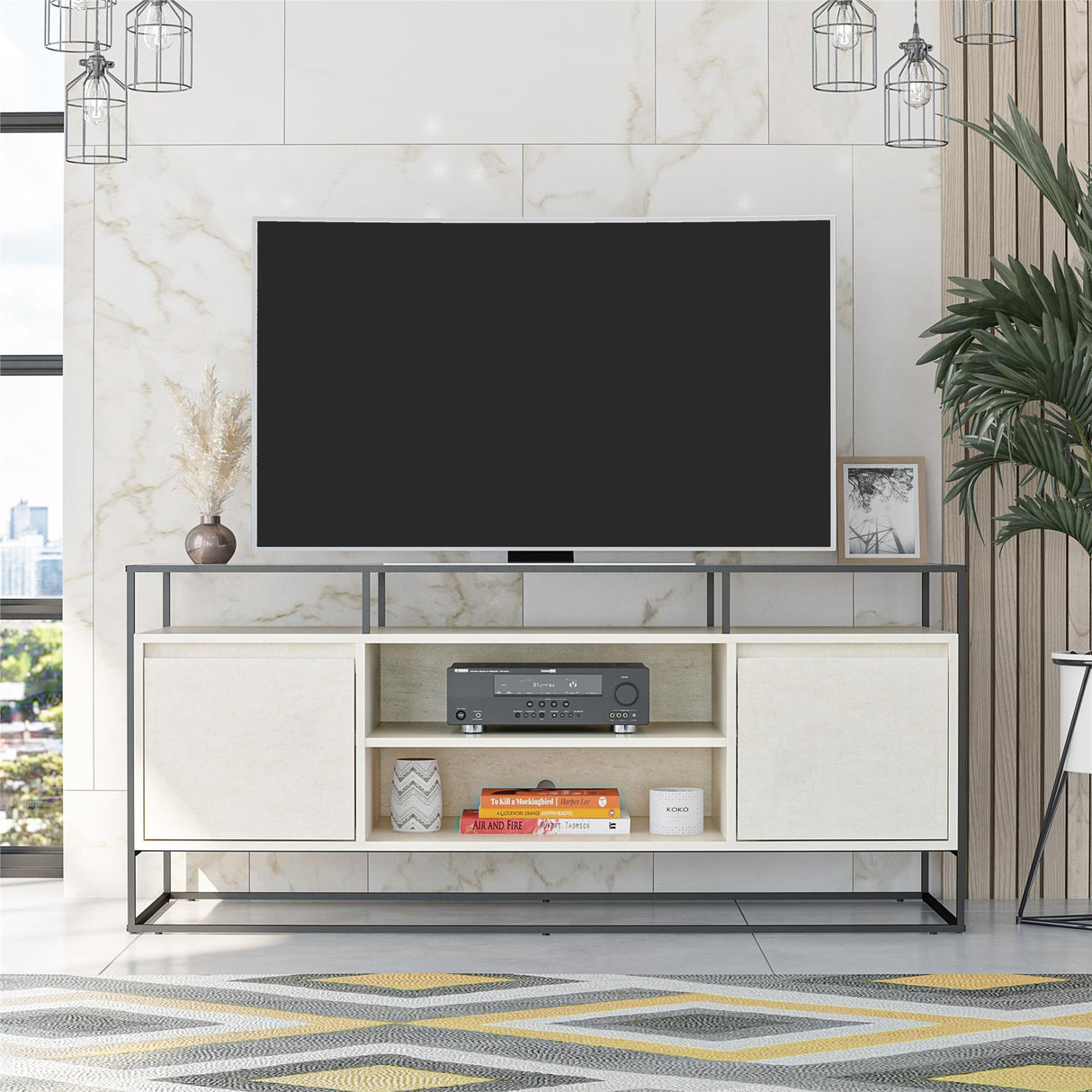 Camley - Media Console TV Stand - White
