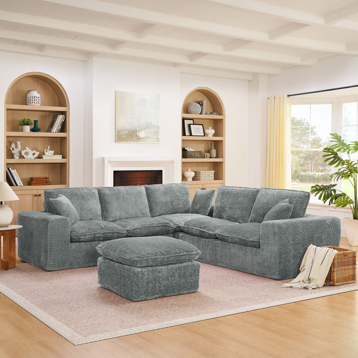 Sectional Sofa With Moveable Ottoman