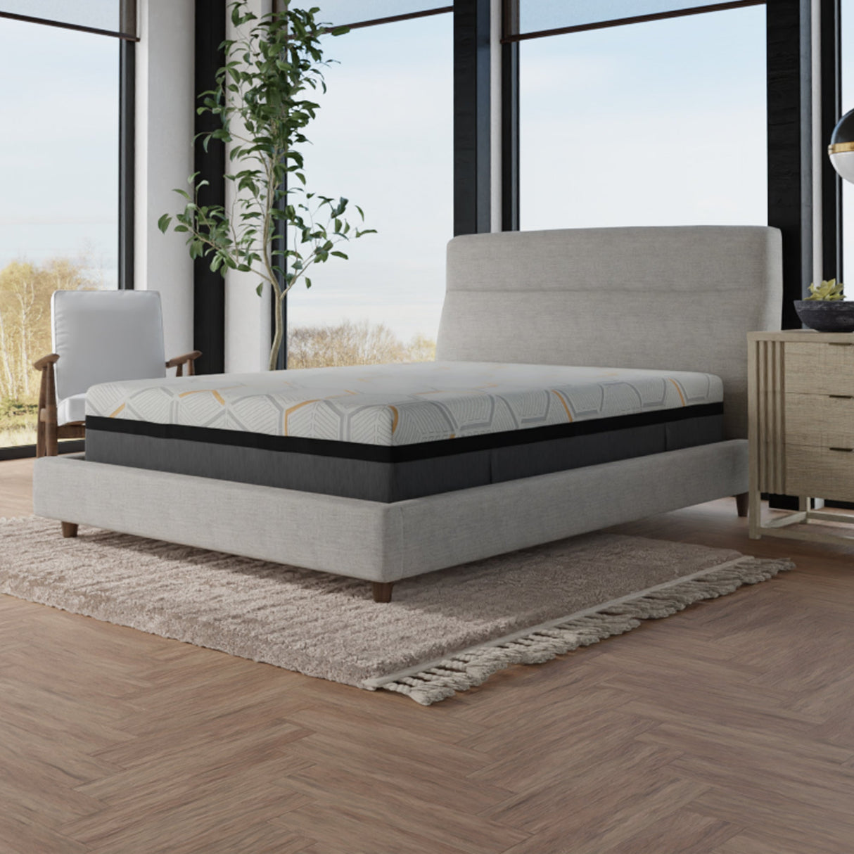 Hybrid-copper-gel-cooling-memory-foam-mattress-with-edge-support-and-air-ridge-foam-Mattresses