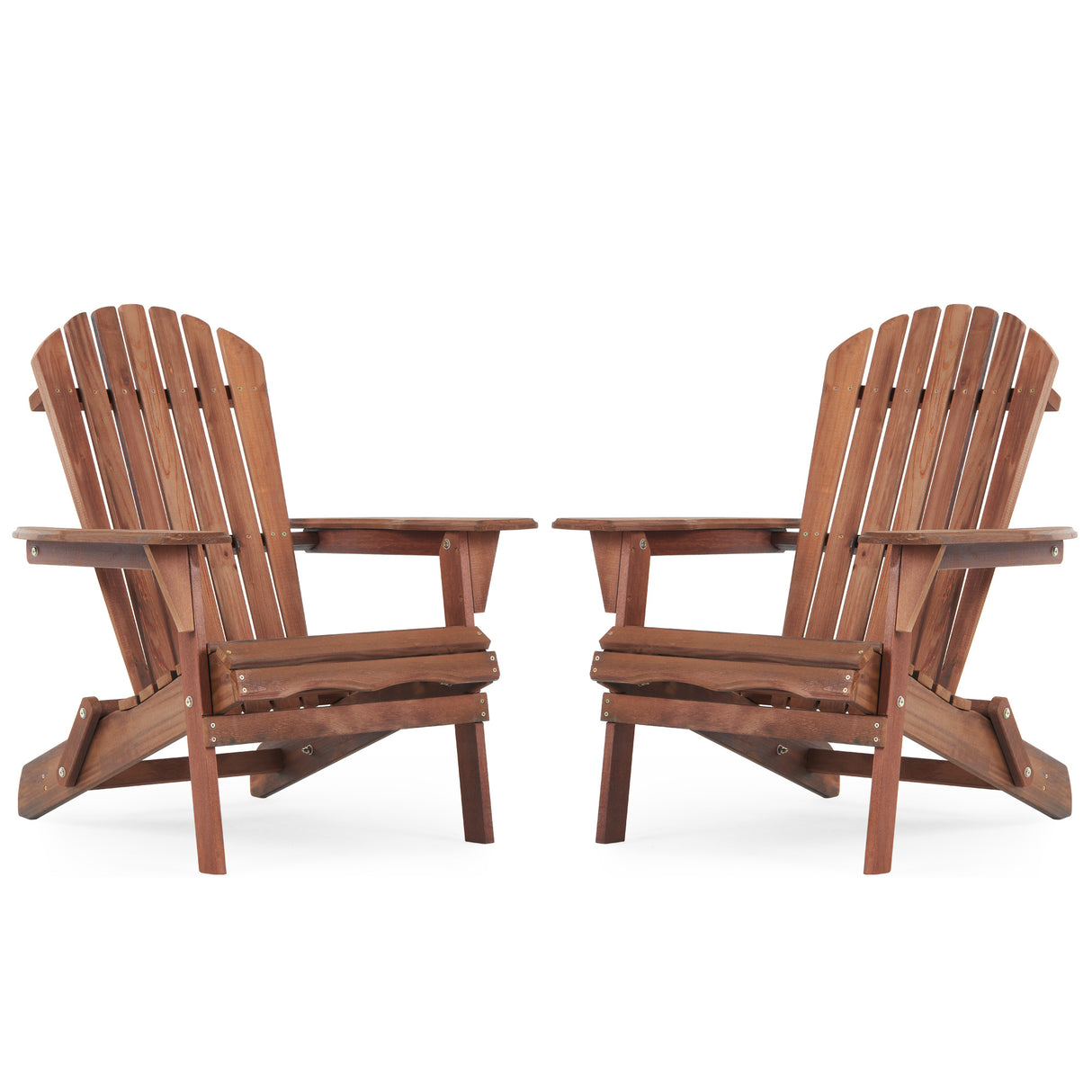 SoliWood Wooden Outdoor Folding Adirondack Chair Set of 2