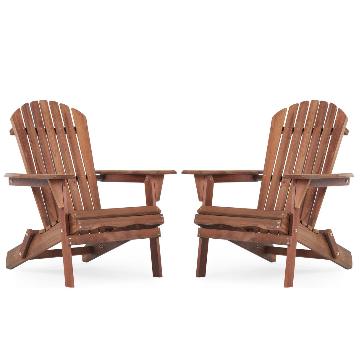 SoliWood Wooden Outdoor Folding Adirondack Chair Set of 2