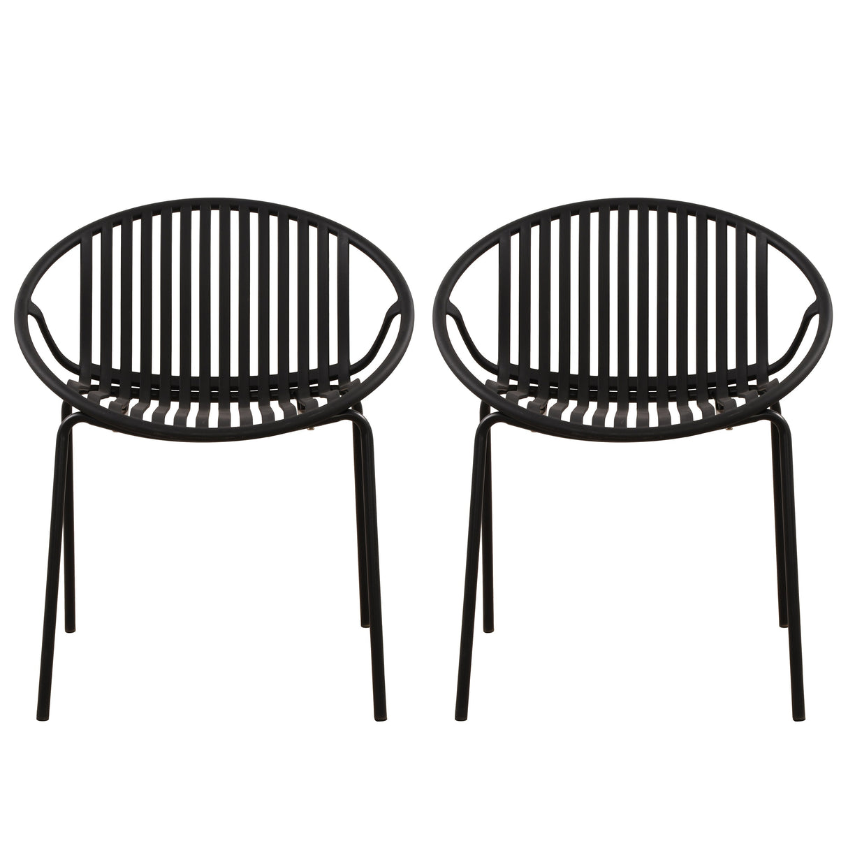 Modern Simple Art Style Patio Dining Chairs with Breathable Design (Set of 2)