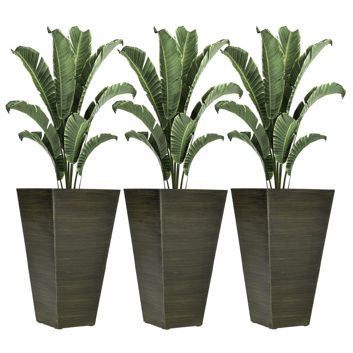 Outsunny 28" Tall Outdoor Planters, Set of 3