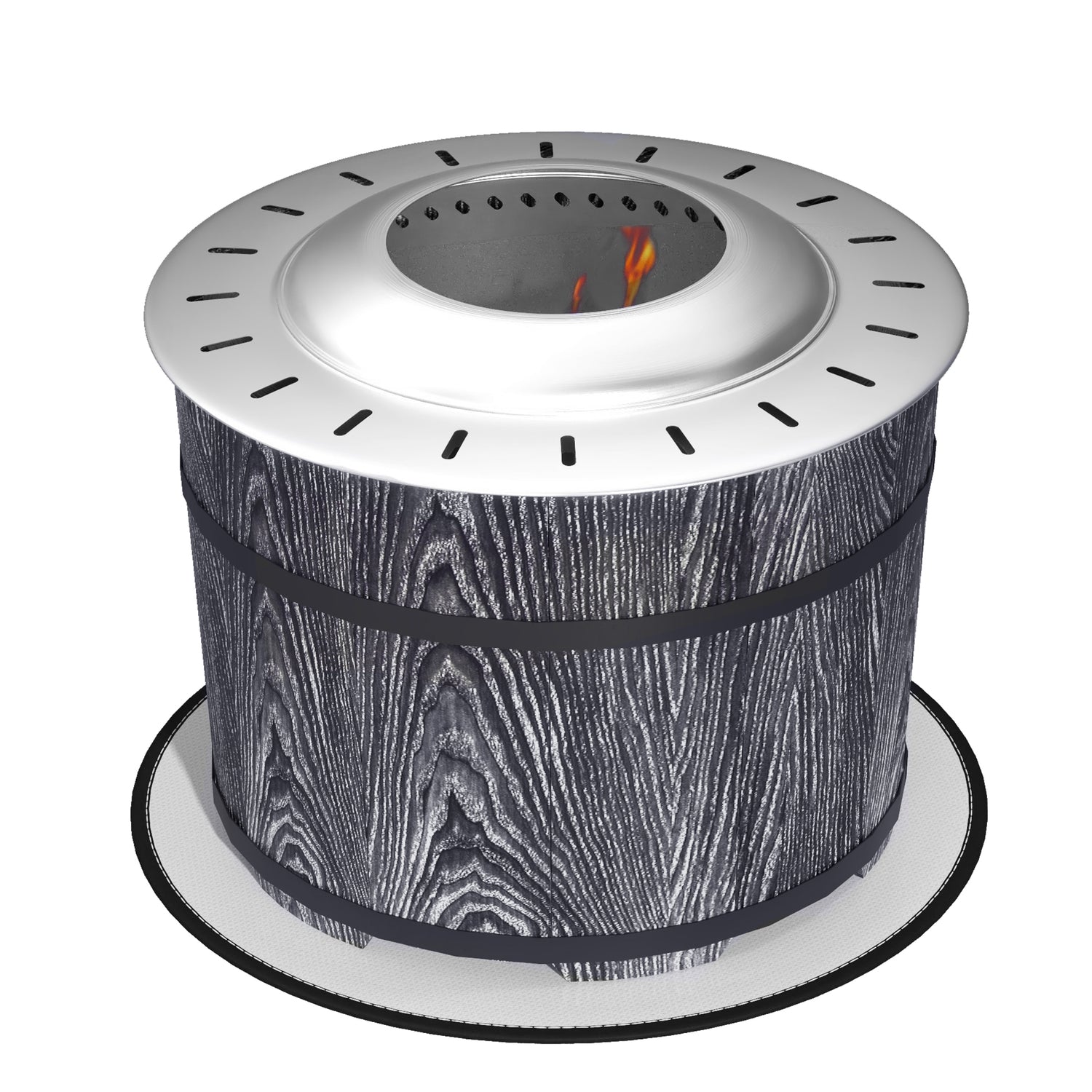 Smokeless-Fire-Pit-with-Fireproof-Mat,-20'-Barrel-Style-Portable-Wood-Burning-Firepit,-Black-Fire-Pits